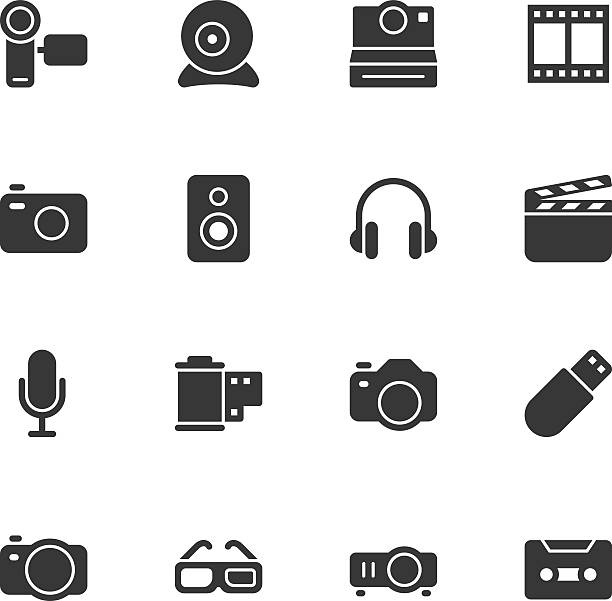 medien und technologie icons-normal - information medium illustrations stock-grafiken, -clipart, -cartoons und -symbole