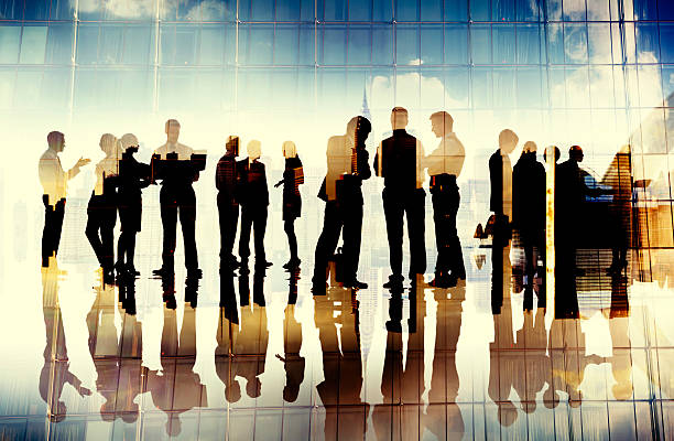 istock Business People Silhouette Working Cityscape Teamwork Talking Di 490504428