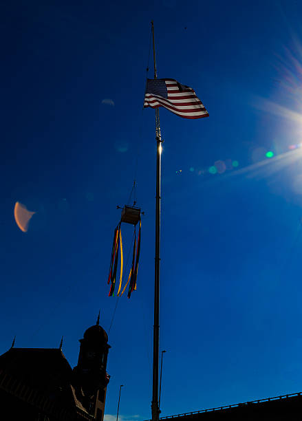 Richmond Bike Race International set up Shockhoe Bottom Richmond, VA USA  - September 17, 2015: International flags and set up for Richmond Virgina International Bike Race September 2015. Displayed in Shockhoe Bottom.  uci road world championships stock pictures, royalty-free photos & images