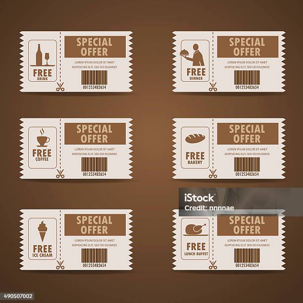 Cafe Coupon Elements Stock Illustration - Download Image Now - Coupon, 2015, Advertisement