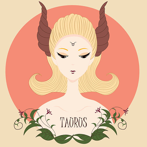 별자리 여자아이 황소자리 - taurus stock illustrations