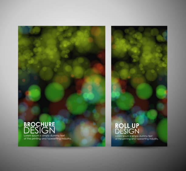 ilustrações de stock, clip art, desenhos animados e ícones de bokeh abstrato círculo. modelo de design de brochura para negócios ou rolo. - rolling up flash