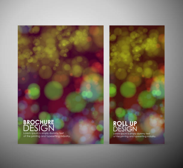 illustrazioni stock, clip art, cartoni animati e icone di tendenza di cerchio astratto bokeh. modello di progettazione brochure aziendale o arrotolabili. - rolling up flash