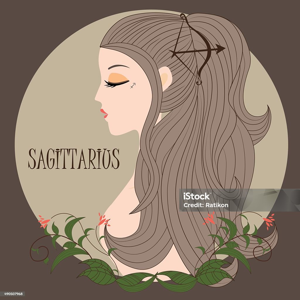 Zodiac girl Sagittarius Women stock vector