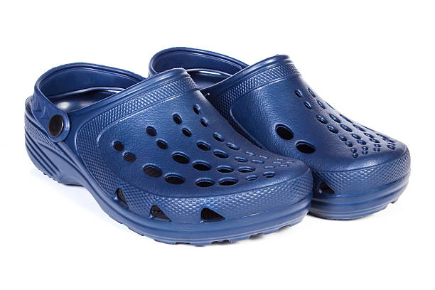 istock Blue rubber slippers, for use at work and on vacation 490509882
