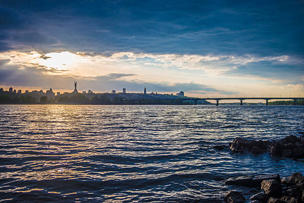 istock View on the Drepr Dnieper river and cityscape at evening 490513568
