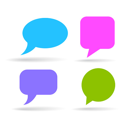 Speech bubble with copy space communication talking speaking concepts on pink color background.