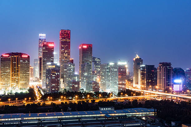 istock Skyline view of beijing's CBD at night 490515536