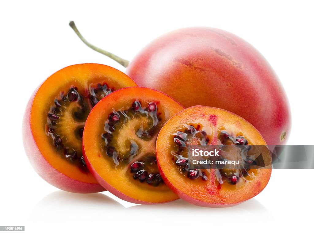 Tamarillo Fresh red tamarillo isolated on white 2015 Stock Photo