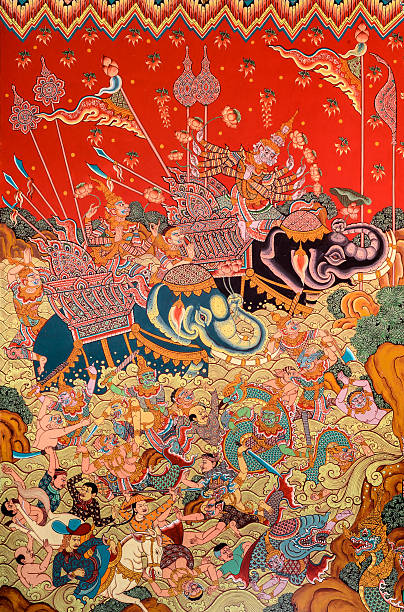 istock Thai mural painting art 490516370