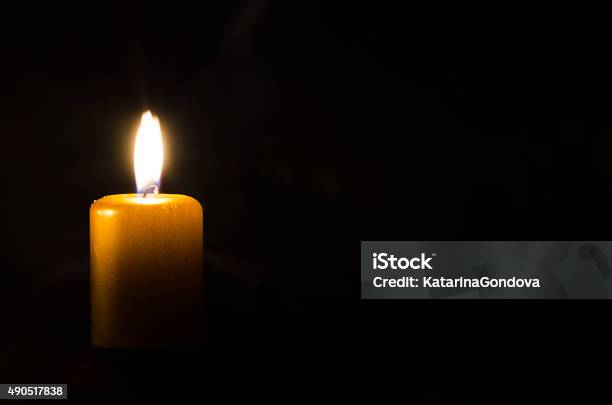 Burning Candle Stock Photo - Download Image Now - Candle, Consoling, Funeral