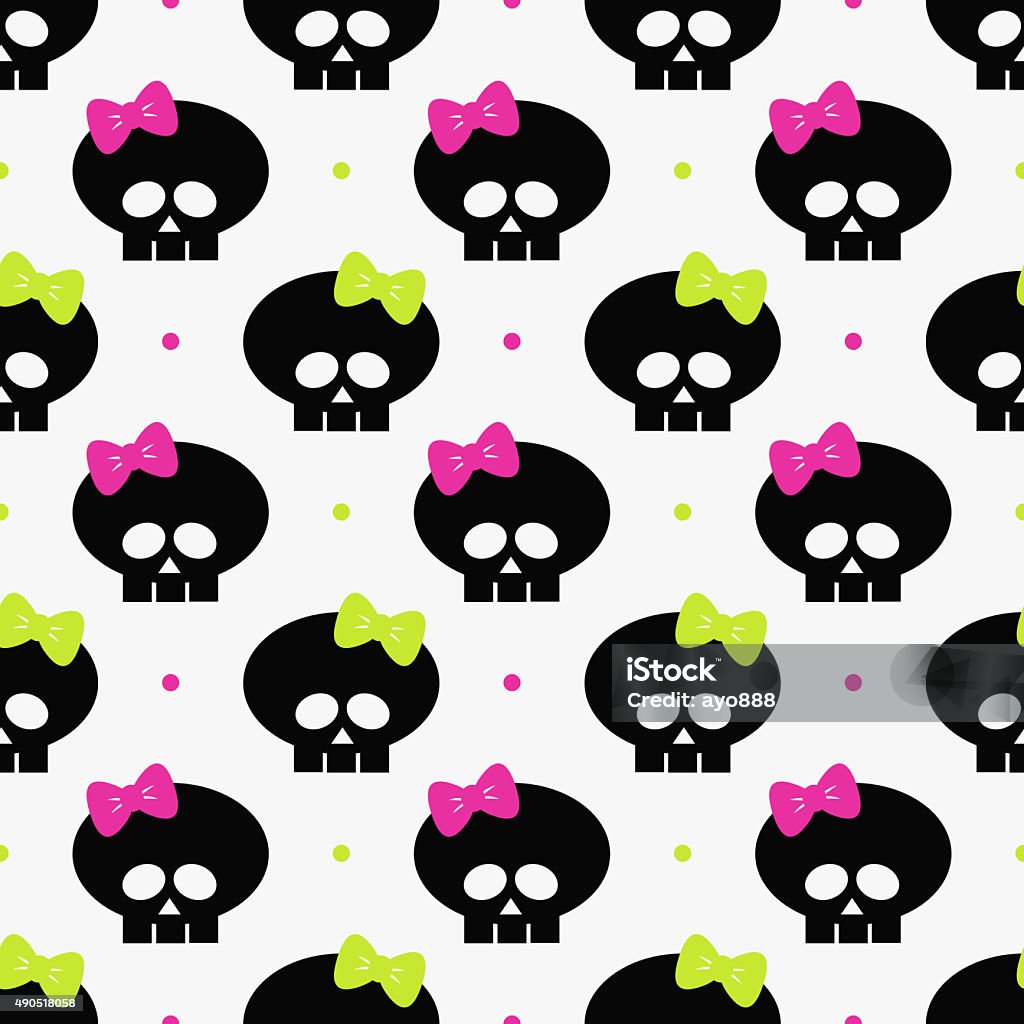 seamless pattern with funny halloween skulls over white seamless pattern with funny halloween skulls over white background 2015 Stock Photo