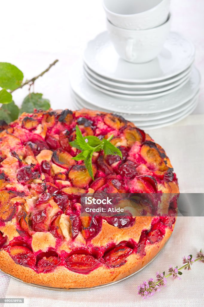 Plum cake Homemade plum cake. 2015 Stock Photo