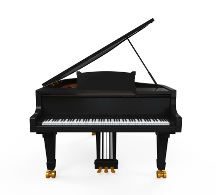 Grand Piano isolated on white background. 3D render