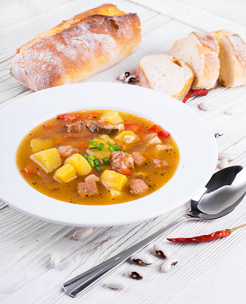 istock Hungarian goulash with beans and peppers 490521867