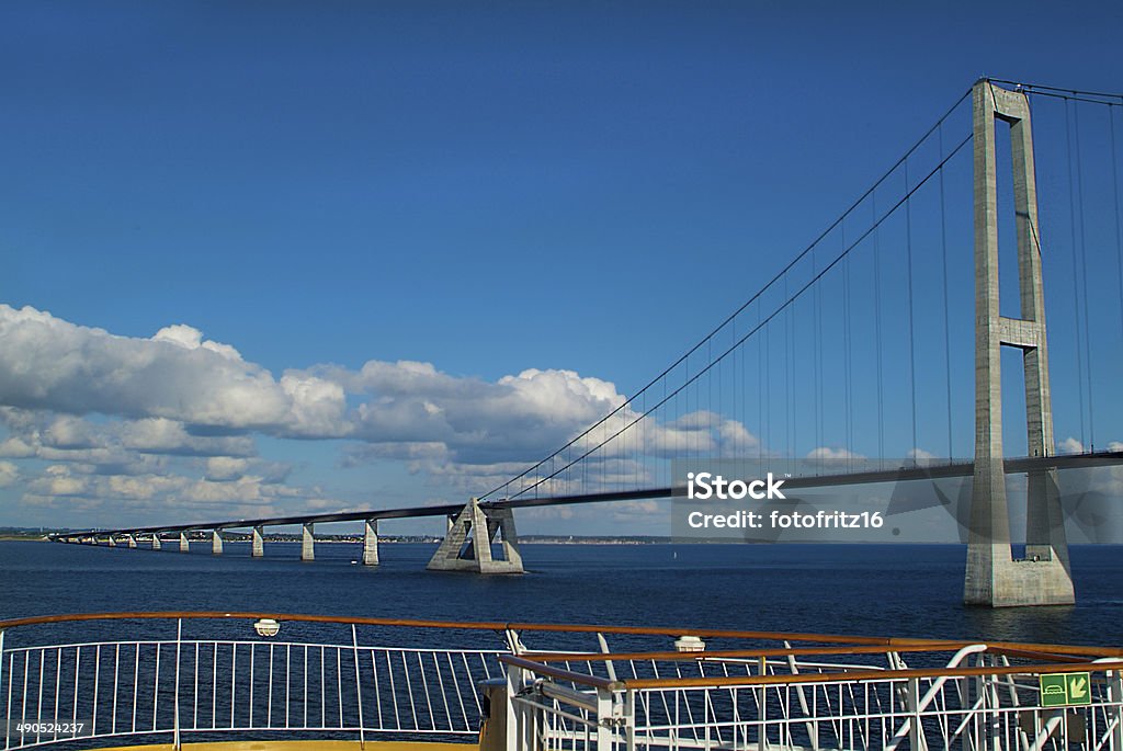 Denmark, construction Denmark, great belt bridge - junction between Fuenen and Seeland Bridge - Built Structure Stock Photo