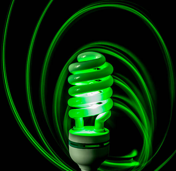 istock light bulb light painting, green glow black background 490524579