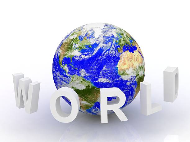 istock World 3D text with globe. Elements of this image furnished 490524677