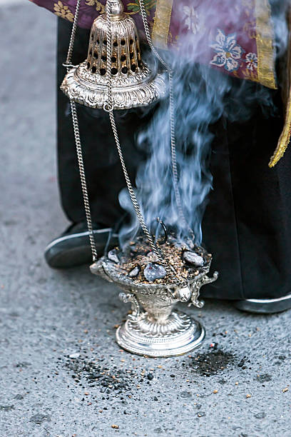 istock Censer of silver or alpaca to burn incense 490525455