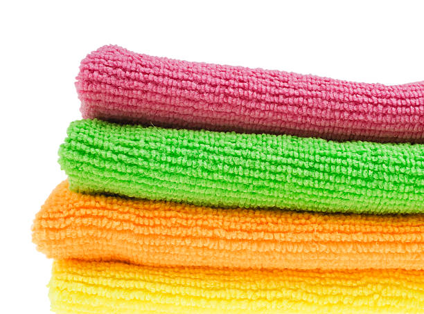 istock Brightly colored sponges on white background with copy space 490527271