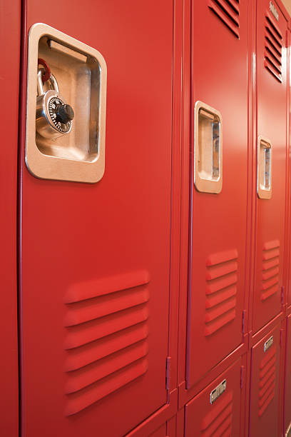istock Student Gym Lockers University School Campus Hallway Storage Locker Padlock 490527579