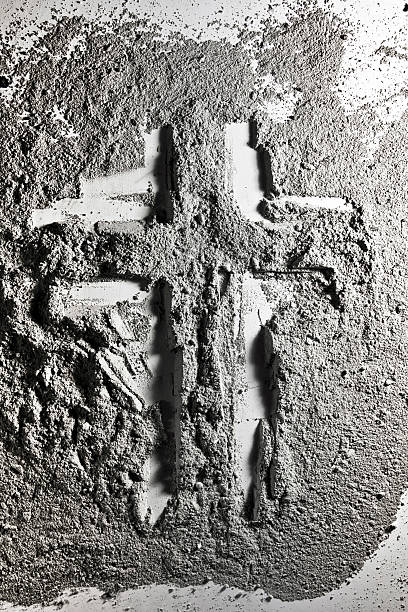 istock Christian cross made of ash 490527751