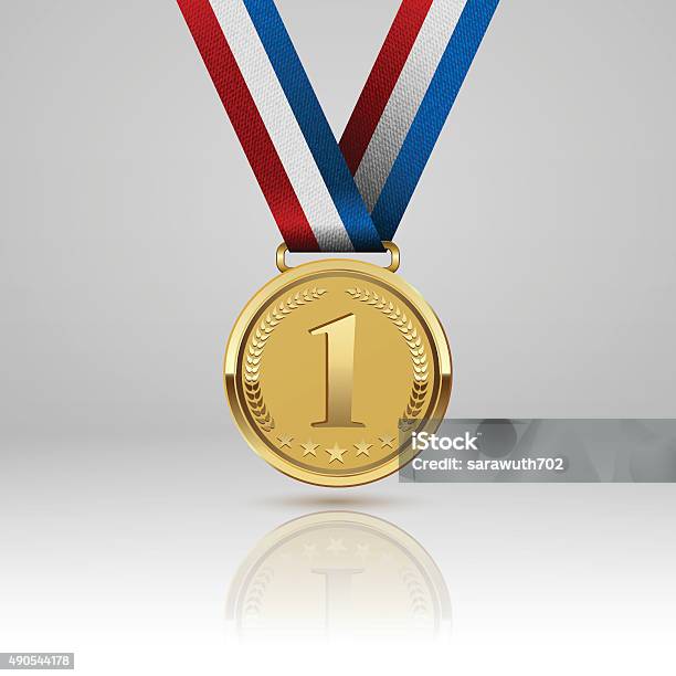 Medal Winner Vector Stock Illustration - Download Image Now - Medal, Gold - Metal, Template