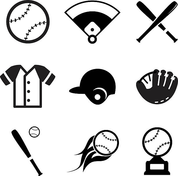 ilustraciones, imágenes clip art, dibujos animados e iconos de stock de iconos de béisbol - hide leather backgrounds isolated