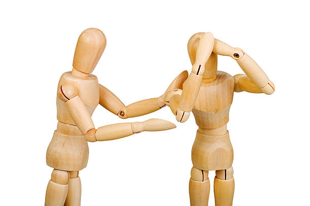istock figure wooden human makes shows experiences emotional action white background 490552122