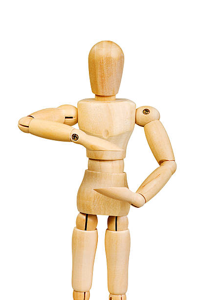 istock figure wooden human makes shows experiences emotional action white background 490553300