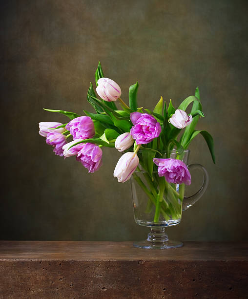istock Still life with colorful tulips 490553715