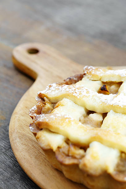 istock Golden yellow baked apple pie classic style 490554324
