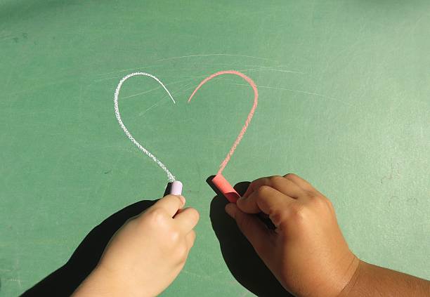 istock Green blackboard kids sketch drawing. 490555336