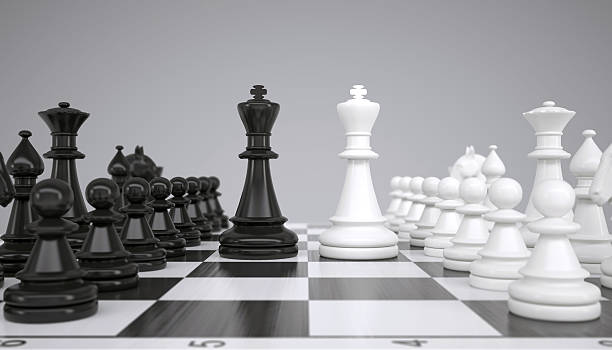 istock Two kings in the middle of a chessboard 490555367