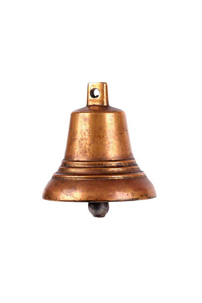 istock Antique copper small bell isolated on white background 490555842