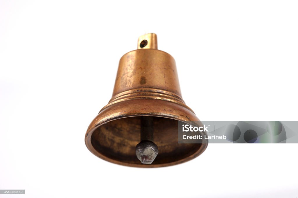 Antique Copper Small Bell On White Background Stock Photo - Download Image  Now - 2015, Alarm Clock, Alertness - iStock