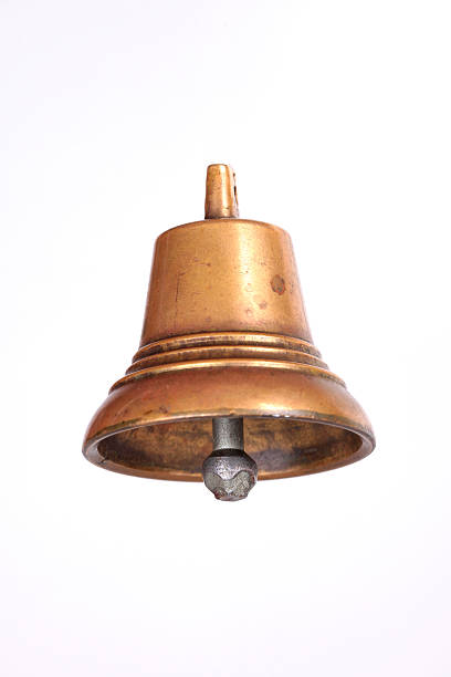 istock Antique copper small bell isolated on  white background 490555878