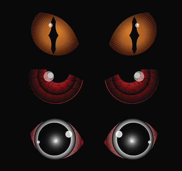 Scary eyes Scary eyes, Halloween illustration, vectors animal eye stock illustrations