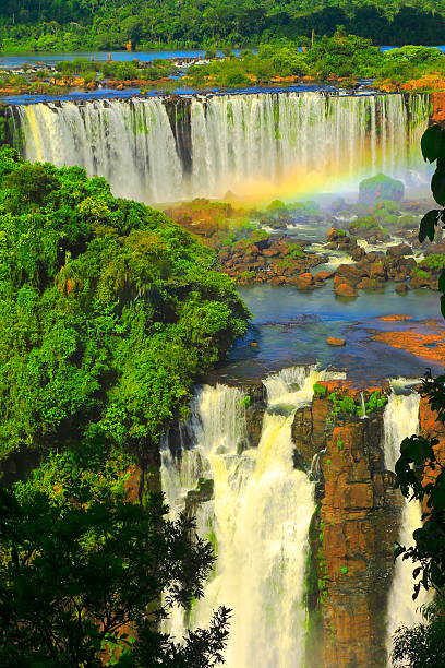 istock Iguacu falls front view in Argentina side, America 490556147