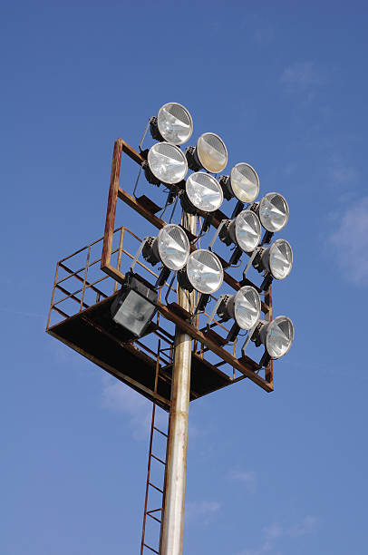 istock Swimming pool lighting with ladder 490557004