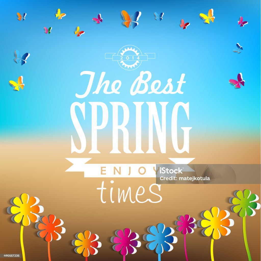 Spring Word Backround Spring Word Abstract Paper Flowers Background Stock Illustration ...