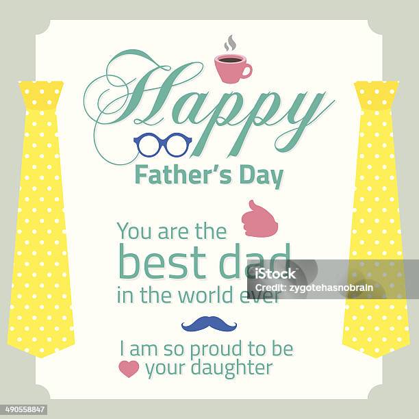 Happy Fathers Day Stock Illustration - Download Image Now - Backgrounds, Beard, Celebration