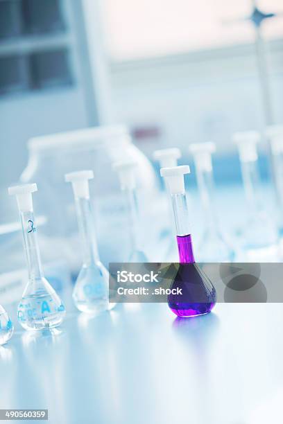 Test Tubes In Bright Modern Labaratory Stock Photo - Download Image Now - Analyzing, Beaker, Biology