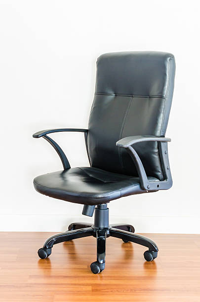 istock Black leather business office chair 490561209