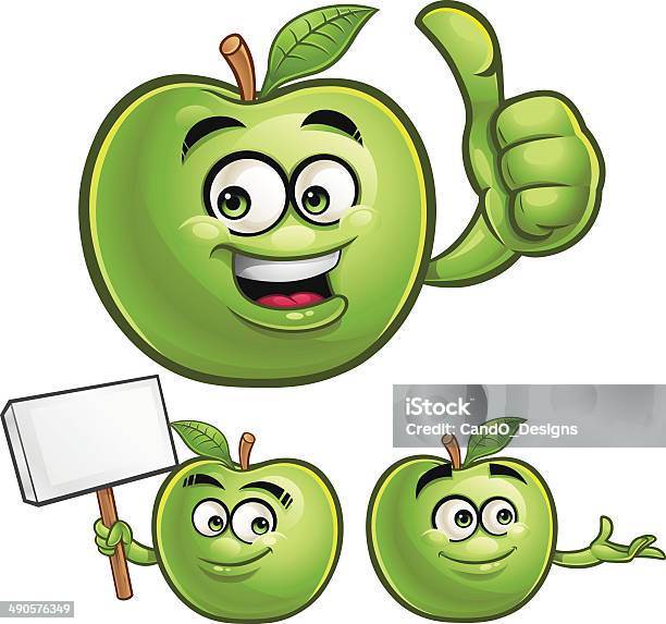 Green Apple Mulher Conjunto C - Arte vetorial de stock e mais imagens de Maçã - Maçã, Mascote, Personagens