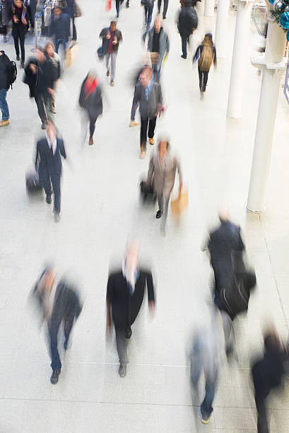 istock Blur Movement people in Rush Hour train station, London, UK 490576531