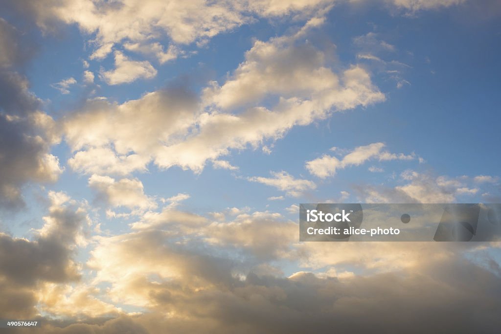 view at sunset sky with clouds sunset in London, Fuji XM1 Blue Stock Photo