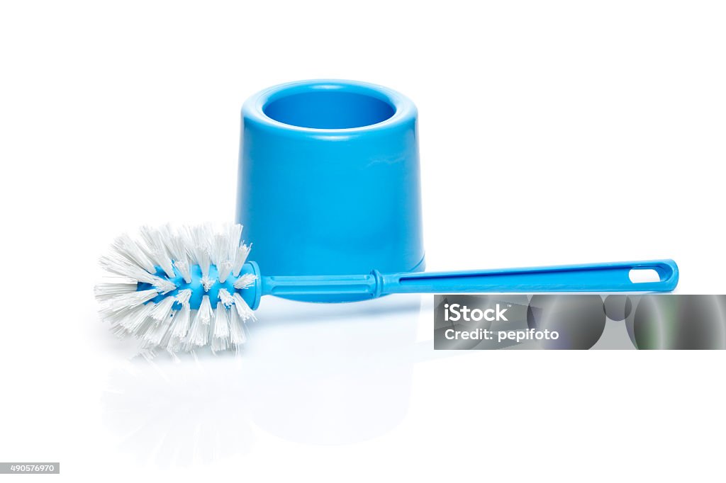 Plastic blue  toilet brush Plastic blue  toilet brush isolated on white background Toilet Brush Stock Photo