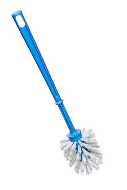 Plastic blue  toilet brush Plastic blue  toilet brush isolated on white background toilet brush photos stock pictures, royalty-free photos & images