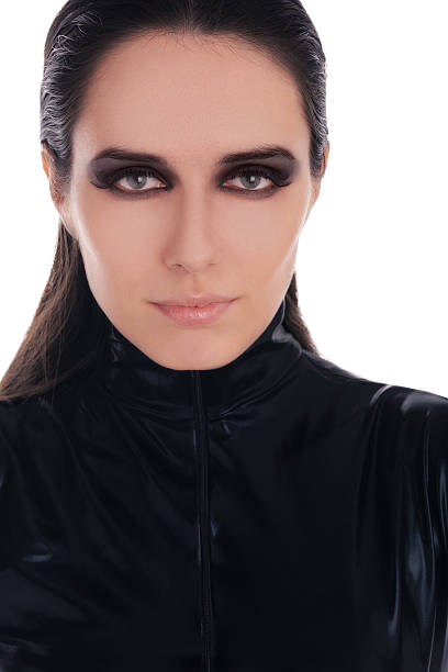 istock Woman in Black Leather Suit 490577817